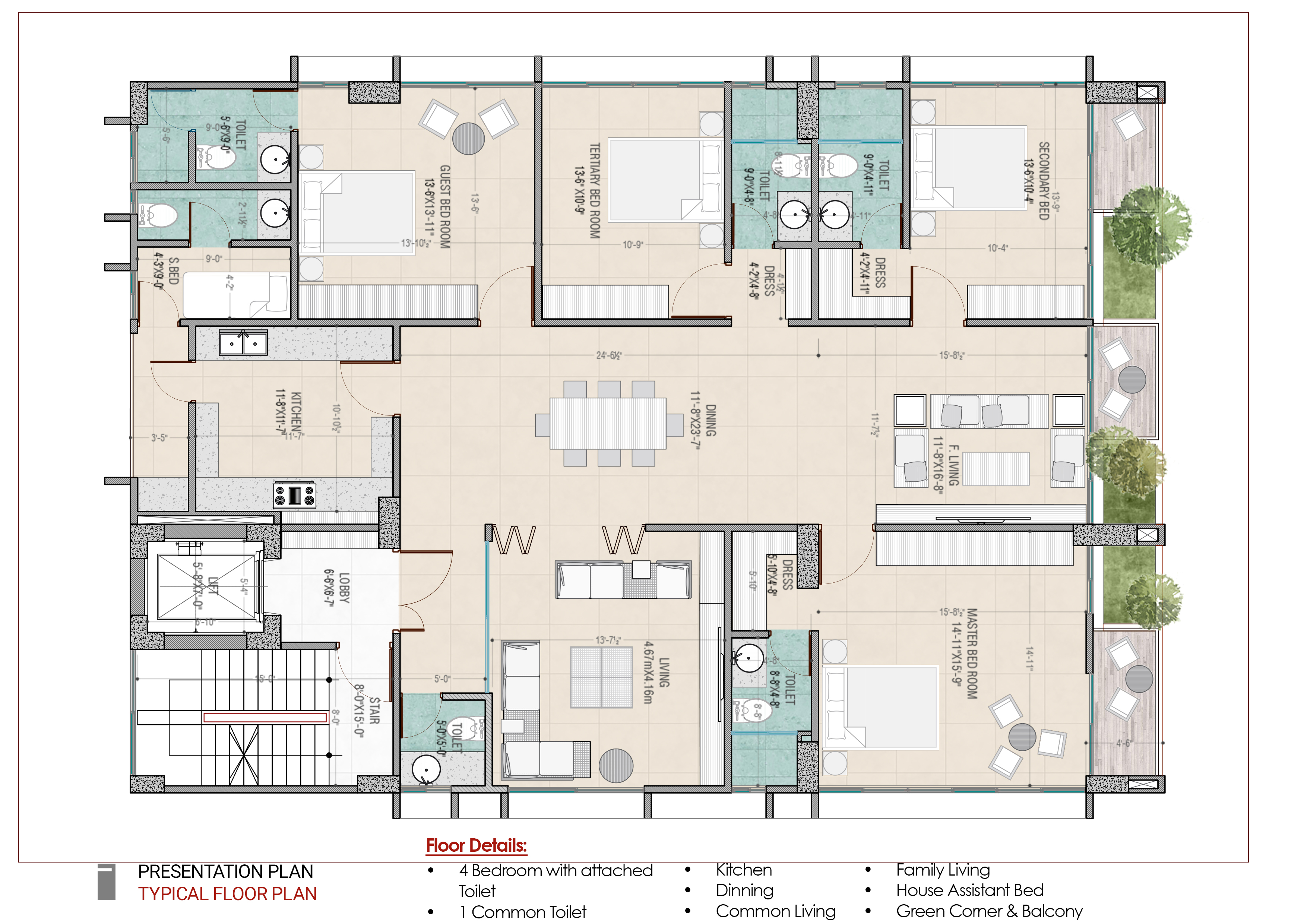 Typical 4 Bed Room